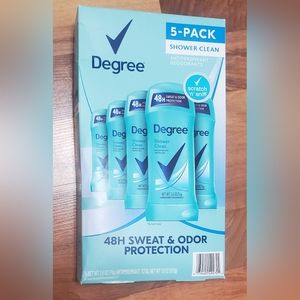 New 5 pk Degree Antiperspirant Deodorant Shower Clean